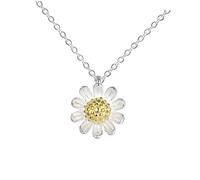 GLSTOY Sterling Silver Daisy Necklace Women’s Pendant Charm Jewelry 925 S925 Solid Chain Stylish Floral Accessory Gift for Daily Wear