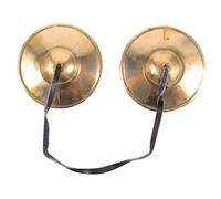 GLSTOY Tibetan Tingsha Copper Cymbals Bell Set, Handmade Small Finger Percussion Instrument with Smooth Surface and Carrying Pouch, Yoga Meditation Sound Healing Bell for Relaxation