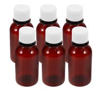 GLSTOY Travel Medicine Organizers 6Pcs 100Ml Brown Plastic Pill Containers with Graduated Markings Leak-Resistant Medicine Storage for Daily Use