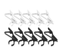 GLSTOY Universal Microphone Clips 10pcs Set - Black 8.5mm Diameter and White 6mm Diameter Lavalier Mic Holders for Recording, Streaming, Public Speaking, and Wireless Lapel Microphones