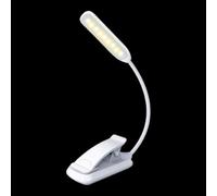 GLSTOY USB Charging Clip Light with Eye Protection and Three-Level Dimming, White Plastic Table Lamp for Bedroom and Coffee Shops, 1.8w Power, Sensitive Touch Control, Modern Simple Style