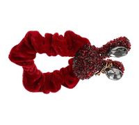 GLSTOY Velvet Rabbit Hair Ring Decorative Hair Scrunchies Rhinestones Fashion High Elastic for Women Cute Dance Elastic Ponytail Cuff for Girls