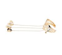 GLSTOY Vintage Heart Flower Rose Bracelet and Ring Adjustable Open Cuff Bangle for Boho Style Weddings and Special Occasions Convenient One Design Jewelry Accessory