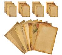GLSTOY Vintage Kraft Paper Stationery Papers for Letter Writing and Invitations, Thick Practical Sheets in Assorted Colours, for Copying Poems and Graffiti, Set of 24