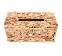 GLSTOY Vintage Seaweed Woven Napkin Storage Box for Desktop, Light Yellow Household Tissue Holder, Multi-functional Paper Tissue Case for Living Room and Kitchen Use