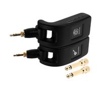 GLSTOY Wireless Guitar System Transmitter and Receiver 2.4GHz Rechargeable Cordless Audio Transmission for Electric Guitar and Microphone 10H Playtime