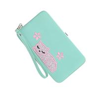 GLSTOY Women's Long Purse Zipper Fashion Cat Embroidery Wallet Cardholder for Women