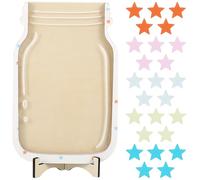 GLSTOY Wood Star Reward Jar with Colorful Star Tokens Incentive and Training Reward Chart for Classroom and Home Use for Students and Teachers