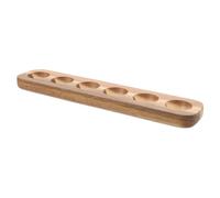 GLSTOY Wooden Egg Tray for Kitchen and Home Acacia Wood Chicken Egg Storage Holder Single Row 6 Compartments Anti-break for Refrigerator