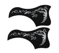 GLSTOY Wooden Guitar Pickguard Sticker 2Pcs for 40-41 Inch Acoustic Guitar, Bird and Design, Silver Color, Anti-Scratch Protective Parts, for Music Performance