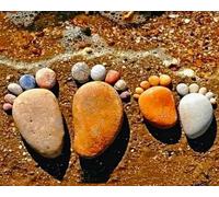 GLTEYACO 5D Diamond Painting Diamond Art Kits Beach Pebbles and feet DIY Adult Kids Beginner Diamond Crafts Home Wall Decoration 40x50 cm