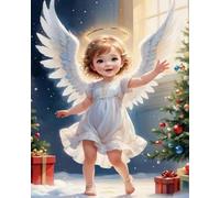 GLTEYACO Diamond Painting Art Kit for Adult Angel Baby DIY Round Full Drill Crystal Art Rhinestone Embroidery Paintings, Canvas Wall Decor 40x50 cm