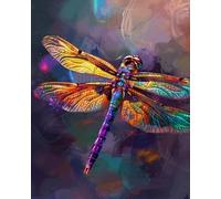 GLTEYACO DIY Pre-Printed Cross Stitch Kits Dragonfly 11CT Stamped Embroidery Kit for Adults Beginners Embroidery Pattern Art Craft Wall Decor 40x50 cm