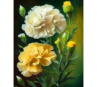 GLTEYACO DIY Pre-Printed Cross Stitch Kits Yellow Flower 11CT Stamped Embroidery Kit for Adults Beginners Embroidery Pattern Art Craft Wall Decor 40x50cm