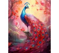 GLTEYACO Pre-Printed Cross Stitch Kits Animal Peacocks 11CT Stamped Embroidery Kit for Adults Beginners DIY Embroidery Pattern Art Craft Decor 40x50 cm