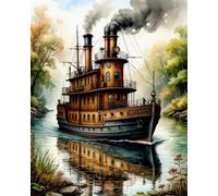 GLTEYACO Pre-Printed Cross Stitch Kits Large Ship 11CT Stamped Embroidery Kit for Adults Beginners DIY Embroidery Pattern Art Craft Decor 40x50 cm