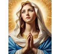 GLTEYACO Pre-Printed Cross Stitch Kits Religious Woman 11CT Stamped Embroidery Kit for Adults Beginners DIY Embroidery Pattern Art Craft Decor 40x50 cm
