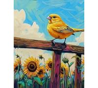 GLTEYACO Pre-Printed Cross Stitch Kits Sunflowers and Birds 11CT Stamped Embroidery Kit for Adults Beginners DIY Embroidery Pattern Art Craft Decor 40x50 cm