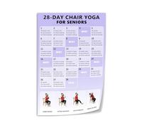 GLTLGBPR 28 Day Chair Yoga Poster for Seniors Wall Chart Chair Yoga Chart Wall Art Poster Canvas Print Office Bedroom Living Room Aesthetic Decor Poster 12x18inch(30x45cm) Unframe-style