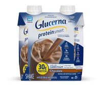 Glucerna Protein Smart Nutritional Shake, Diabetic Protein Drink, Blood Sugar Management, 30g Protein, 150 Calories, Chocolate, 11-fl-oz Carton, 4-Count