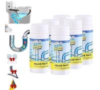 Gluckaro Drain Cleaner, Gluckaro Cleaner, Value Pack Drain Cleaner, Highly Effective Pipe Cleaner with Active Foam, Powerful Rinse, Drain Cleaner for Toilet, Kitchen, Bathroom and Shower (6 Pieces)