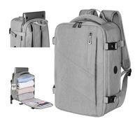 Gluckstar Travel Cabin Backpack 40 x 20 x 25 for Ryanair, Laptop Compartment 14 Inches, Anti-Theft, for Men and Women, Ideal for Airplane, Work and Leisure 20 L, light grey, M, Classic