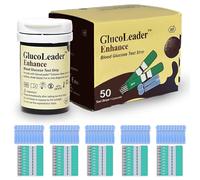 GlucoLeader Blood Glucose Test Strips with Lancets. Made in Taiwan. (Meter Sold Separately) (50)