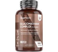 Glucomannan Capsules from Konjac Root - 180 Capsules - with Chromium, Vitamin D3, Choline & Vitamin B3 - Vegetarian Glucomannan and Chromium Capsules - Diet Supplement - Made in The UK