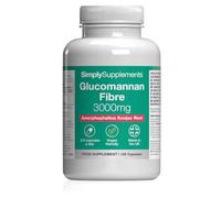 Glucomannan Fibre 3000mg Capsules | Supports Weight Loss on an Energy-Restricted Diet | 120 Capsules | Manufactured in The UK in Accordance with GMP Standards