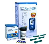 GlucoNavii Blood Glucose Monitoring System - Meter, Test Strips & Control Solution Options (gluconavii_mmol+50str+50x28glanc)