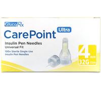 GlucoRx CarePoint Insulin Pen Needles 4mm 32G 100 pack
