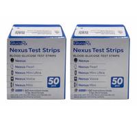Glucorx Nexus Test Strips, 100 Test Strips (2 Packs of 50)