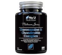 Glucosamine and Chondroitin High Strength Complex - 180 Capsules - with Turmeric, Ginger, Rosehip, Vitamin C & D - Joint Care Supplements for Women & Men - Made in The UK - Nu U Nutrition