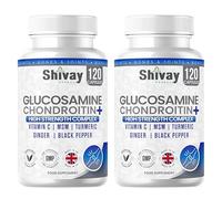 Glucosamine and Chondroitin High Strength Complex with Vitamin C, MSM, Turmeric, Ginger, Black Pepper | Joint & Bone Support | UK Made by Shivay Herbals (240 Count)