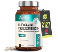 Glucosamine and Chondroitin High Strength Joint Care Supplements for Women & Men | 2127mg Complex with Vitamin C, MSM & Turmeric | 180 Capsules | VitaBright Joint Support Tablets
