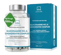 Glucosamine and Chondroitin High Strength with MSM, Boswellia Extract & Vitamin C - Glucosamine Complex - Fish and Crustacean Allergen Free - 180 Capsules (3 Capsules Daily)