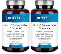 Glucosamine and Chondroitin MSM, Collagen, Hyaluronic Acid, Boswellia, Selenium and Zinc - 120 Tablets Glucosamine Complex Nutralie (Pack of 2)