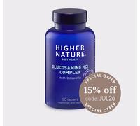 Higher Nature - Glucosamine HCl Complex - High Strength - Support Staying Active - with Boswellia - Vegetarian & Vegan - 90 Tablets