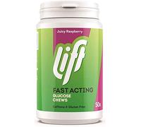 GlucoTabs Large Refill Bottles of 50 Chewable Glucose Energy Tablets - Multipack of 6 bottles (Raspberry)