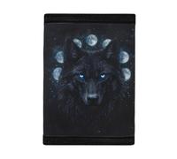 GLUDEAR Kid Trifold Wallets Ages 9-18 Outdoor Cartoon Print Wallet for Teens Girl Boy Birthday Christmas Gifts, Moons Black Wolf, One Size, Fashion