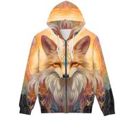 GLUDEAR Men's Novelty 3D Print Pullover Hoodie Hooded Sweatshirt, Mystery Fox, XXL