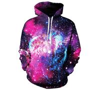 GLUDEAR Men's Novelty 3D Print Pullover Hoodie Hooded Sweatshirt,Nebula,L/XL