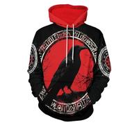 GLUDEAR Men's Vikings Tattoo Norse Mythology Graphic 3D Print Hoodie Pullover Sweatshirt Hoodies, Compass Viking Raven Totem, Large