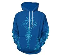 GLUDEAR Men's Vikings Tattoo Norse Mythology Graphic 3D Print Hoodie Pullover Sweatshirt Hoodies, Dark Blue Viking Compass Runic, 6XL