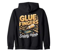 Glue Fingers Steady Hands Model Building Scale Models Zip Hoodie
