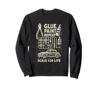 Glue Paint Repeat Scale Model Builder Hobby Design Sweatshirt