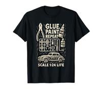 Glue Paint Repeat Scale Model Builder Hobby Design T-Shirt