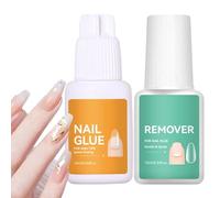 Glue Remover for False Nails | Fast and Durable Removal - False Nails Kit with Remover and Glue, for Repair and Decoration Manicure, Routes E, Women, Girls and Beginners