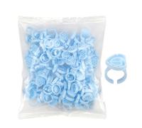Glue Rings For Lashes - 100 Pieces Adjustable Glue Holders, Sturdy Cups For Easy Fanning | Lashing Supplies Nail Enhancement Ink Lipstick Organizer, Portable Salon Accessory