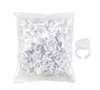 Glue Rings - Lash Extension Cups 100pcs PP Adjustable Holders 2.3cm | Easy Fanning Feature, Adhesive Control Usage Eyelash Makeup Ink Pigment Cosmetic Tool Set Salon Kit